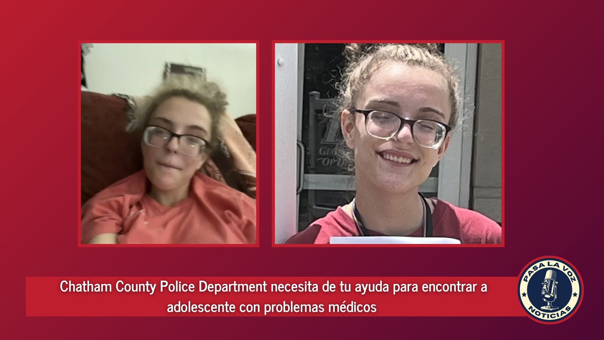 Chatham County Police Department necesita de tu ayuda para encontrar a adolescente con problemas médicos
