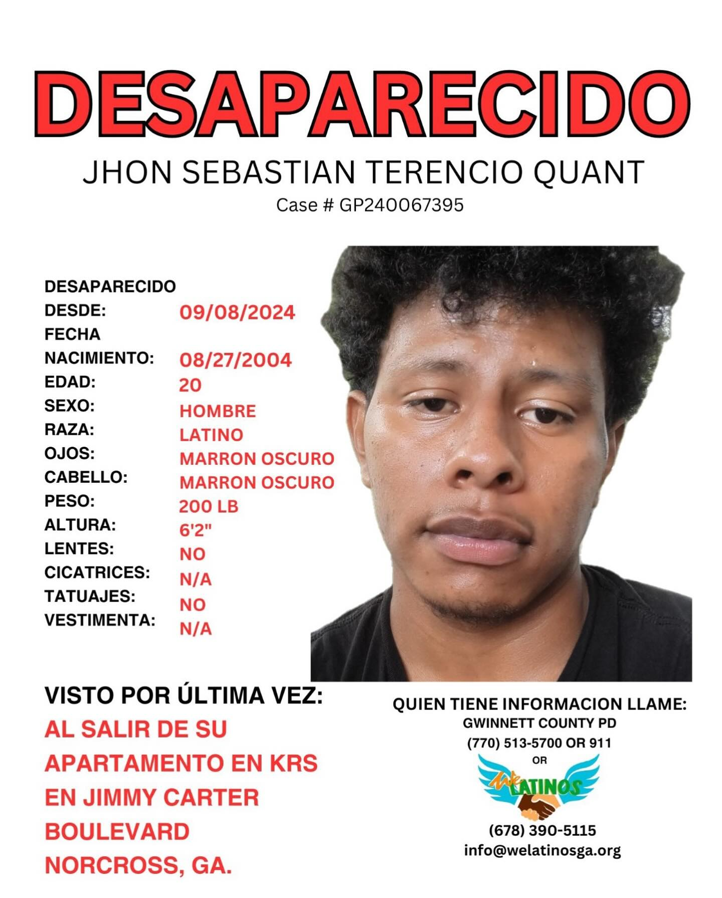 Familia latina pide ayuda para encontrar a su hijo desaparecido en Gwinnett