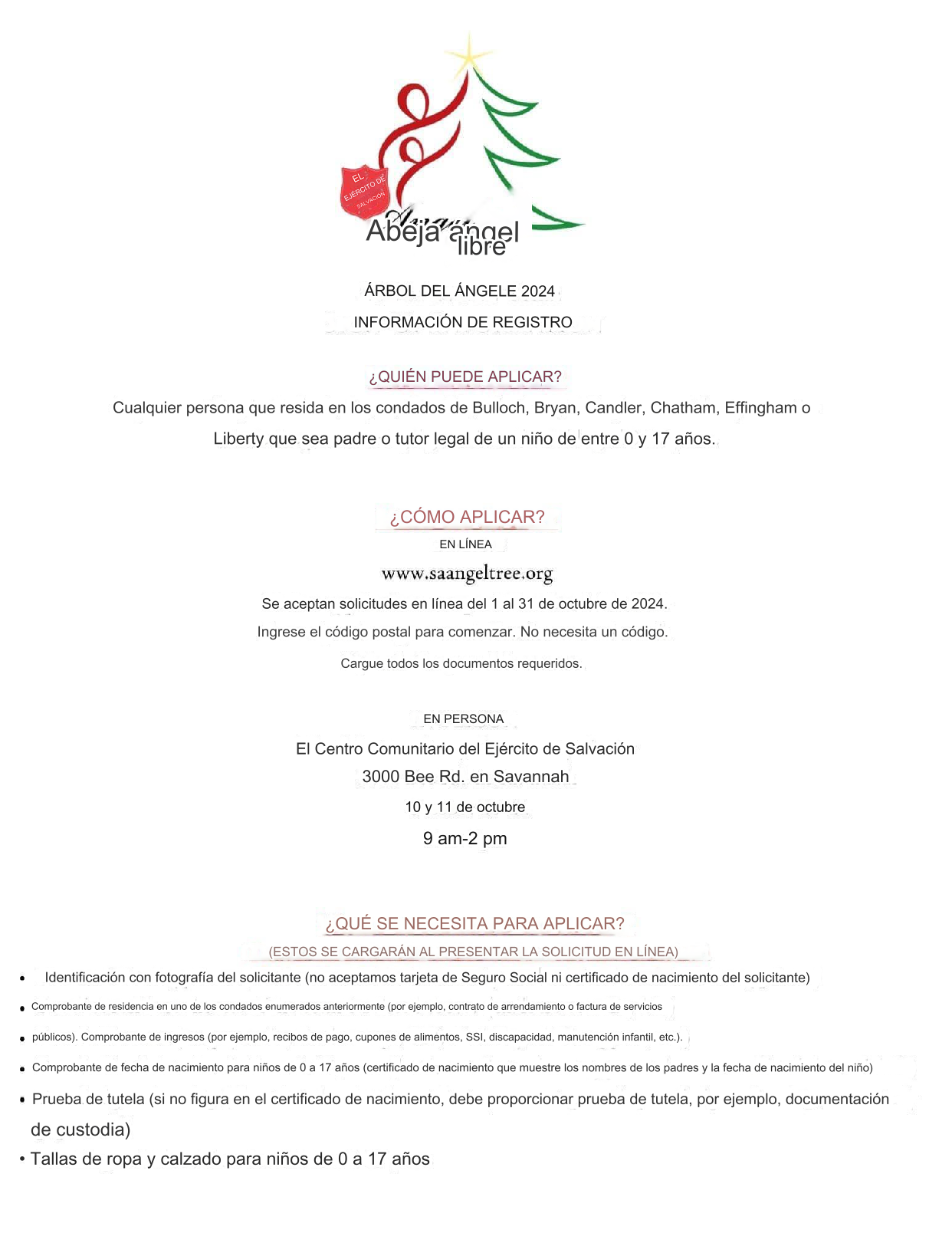 Ejército de Salvación de Savannah tendrá abierta sus inscripciones para el regalo de navidad hasta el próximo 31 de octubre