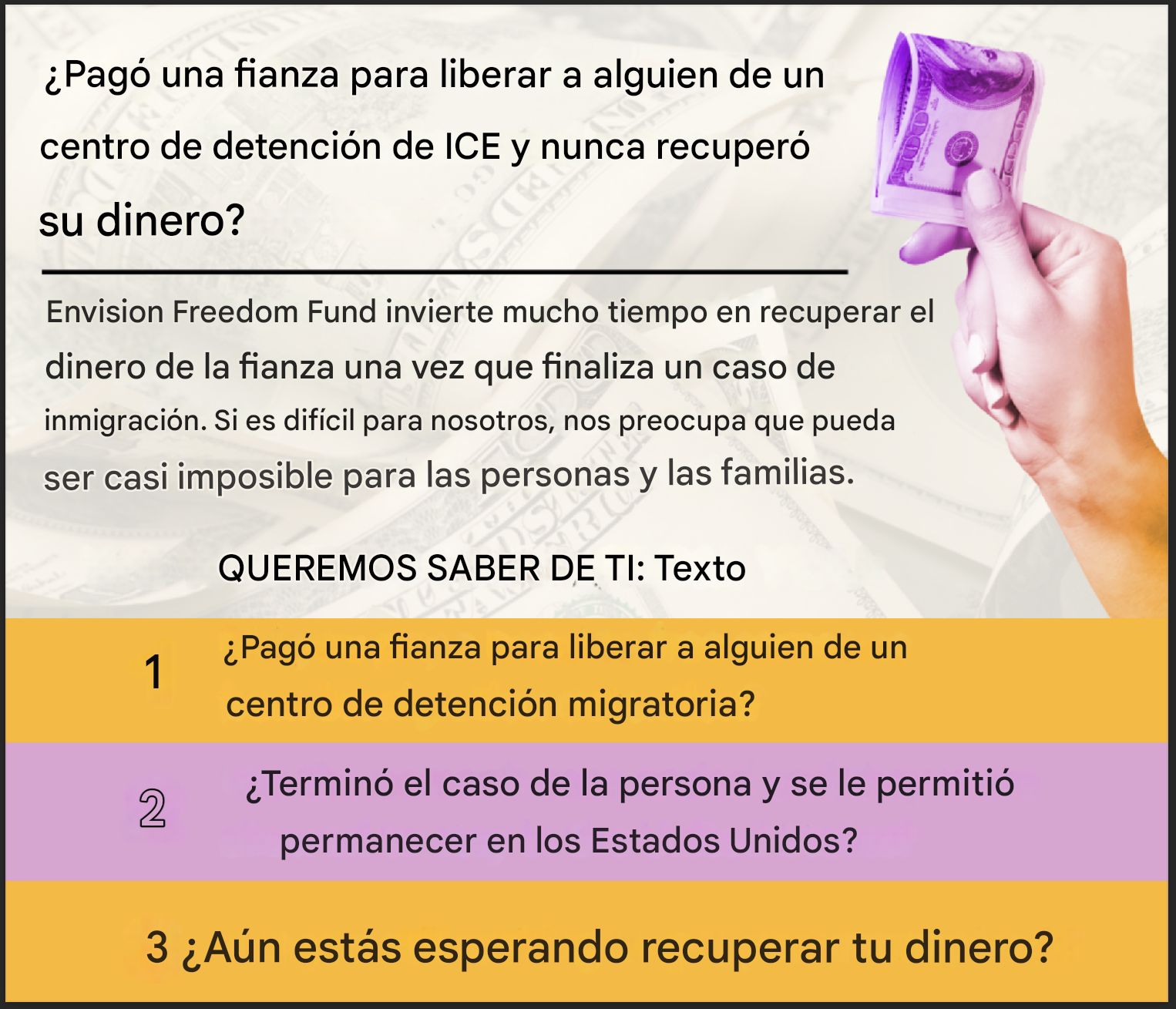Demanda interpuesta al ICE revela que al menos $300 millones fueron retenidos a familias de migrantes detenidos en fianzas