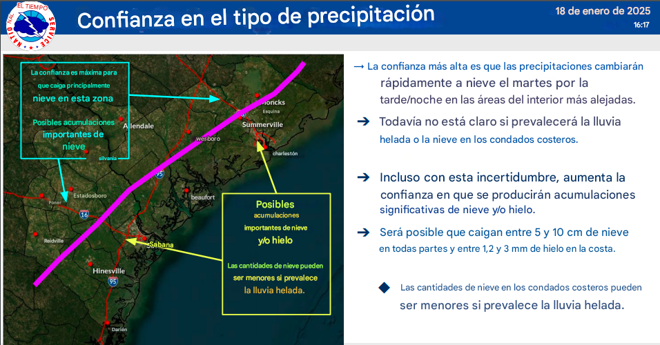 Después de casi 6 años, ola de clima invernal traerá nieve a #savannah y la costa sureste de EEUU el próximo #Martes