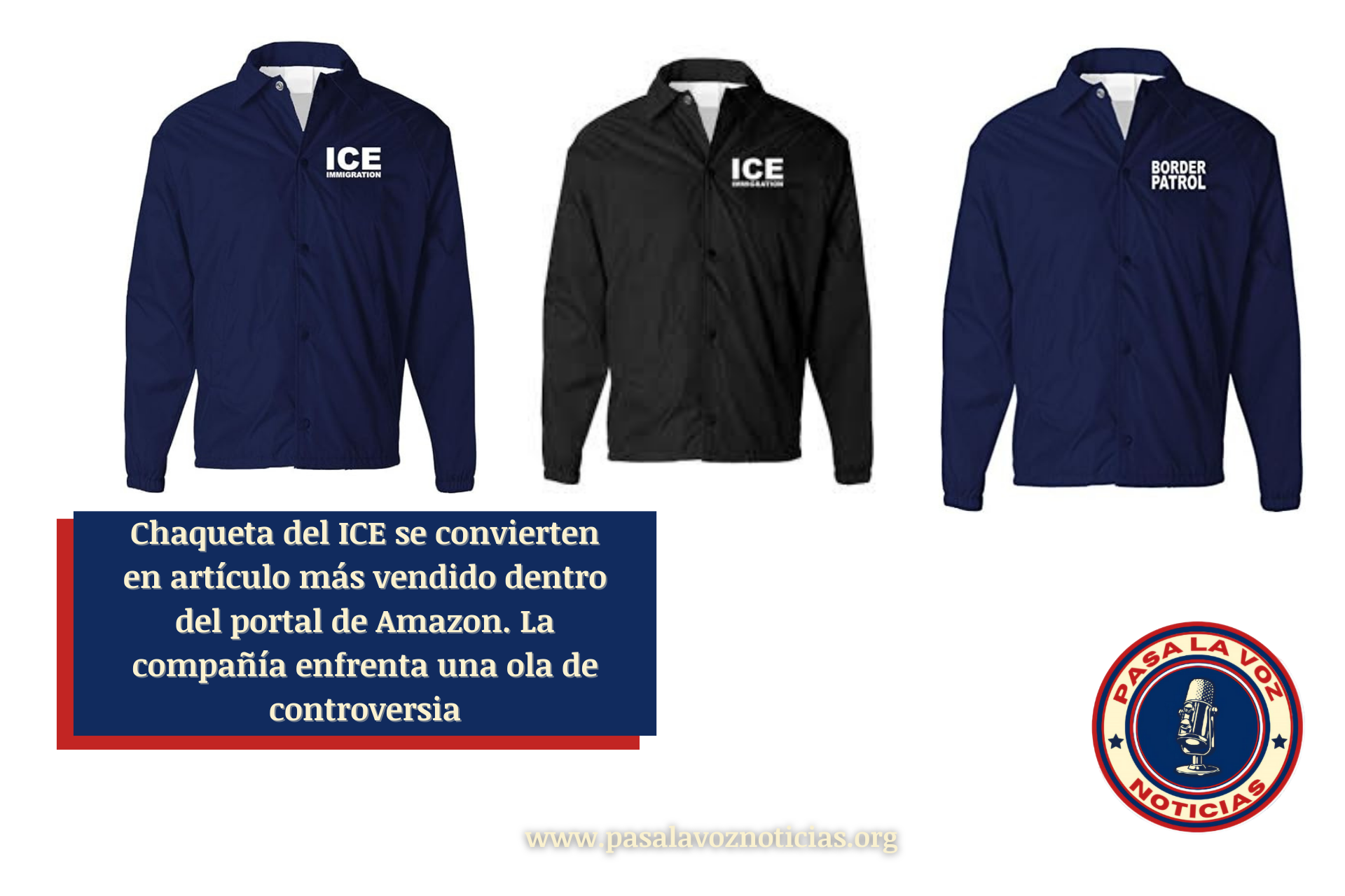 chaqueta falsa del ICE numero 1 en ventas en Amazon USA crea controversia