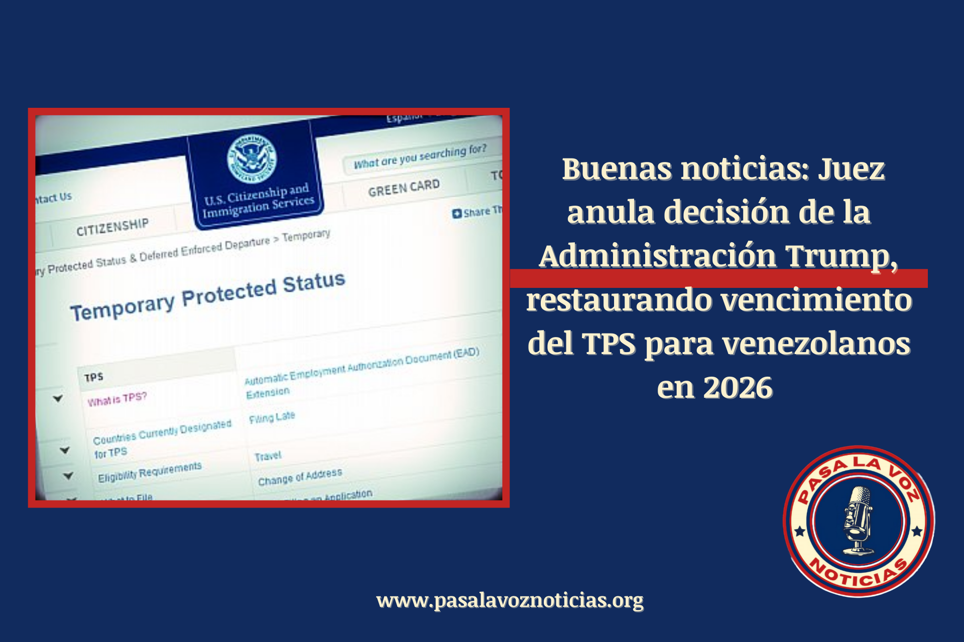TPS para venezolanos 2026