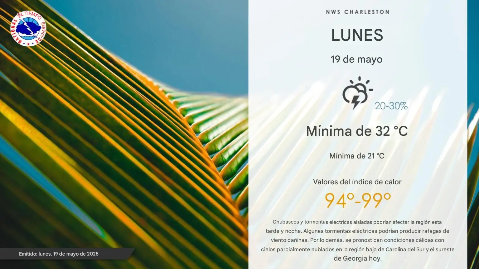 clima cálido lluvias tormentas eléctricas savannah